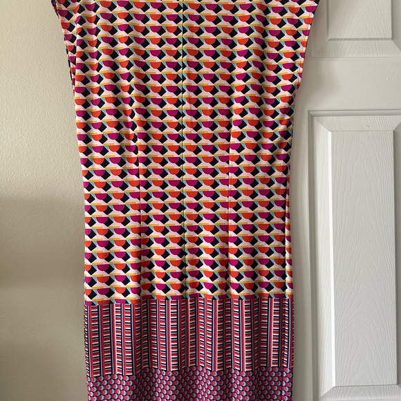 #6 LAUNDRY Shelli Segal DRESS, XS cap sleeve cutout V at Neck Front NWOT - Picture 4 of 13